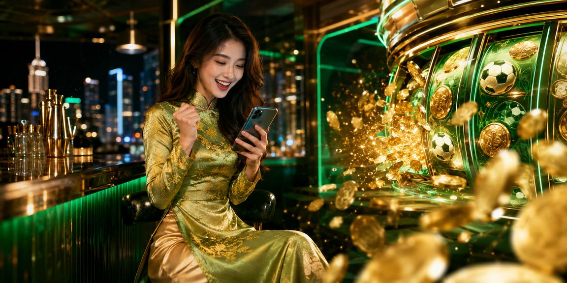 Người dùng tại TP. Hồ Chí Minh chơi slot game trong trang phục áo dài