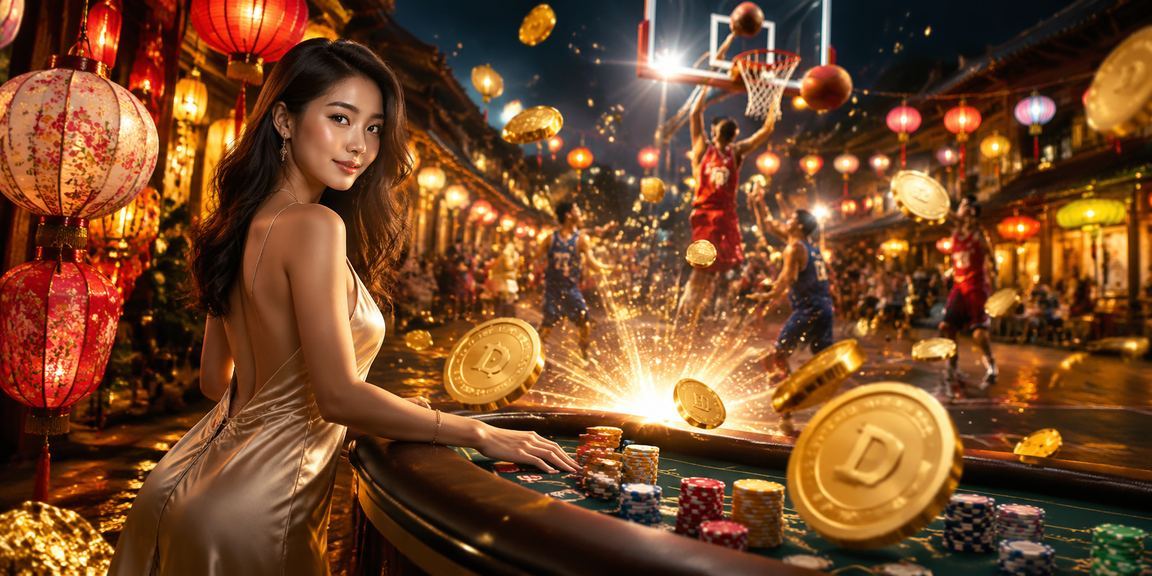 Không gian đèn lồng Hội An với người theo dõi cược bóng rổ buổi tối
